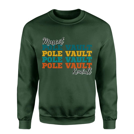 Personalized Pole Vault Pole Vault Pole Vault on a Sweatshirt With Mascot and Pole Vaulter Name on a Sweatshirt