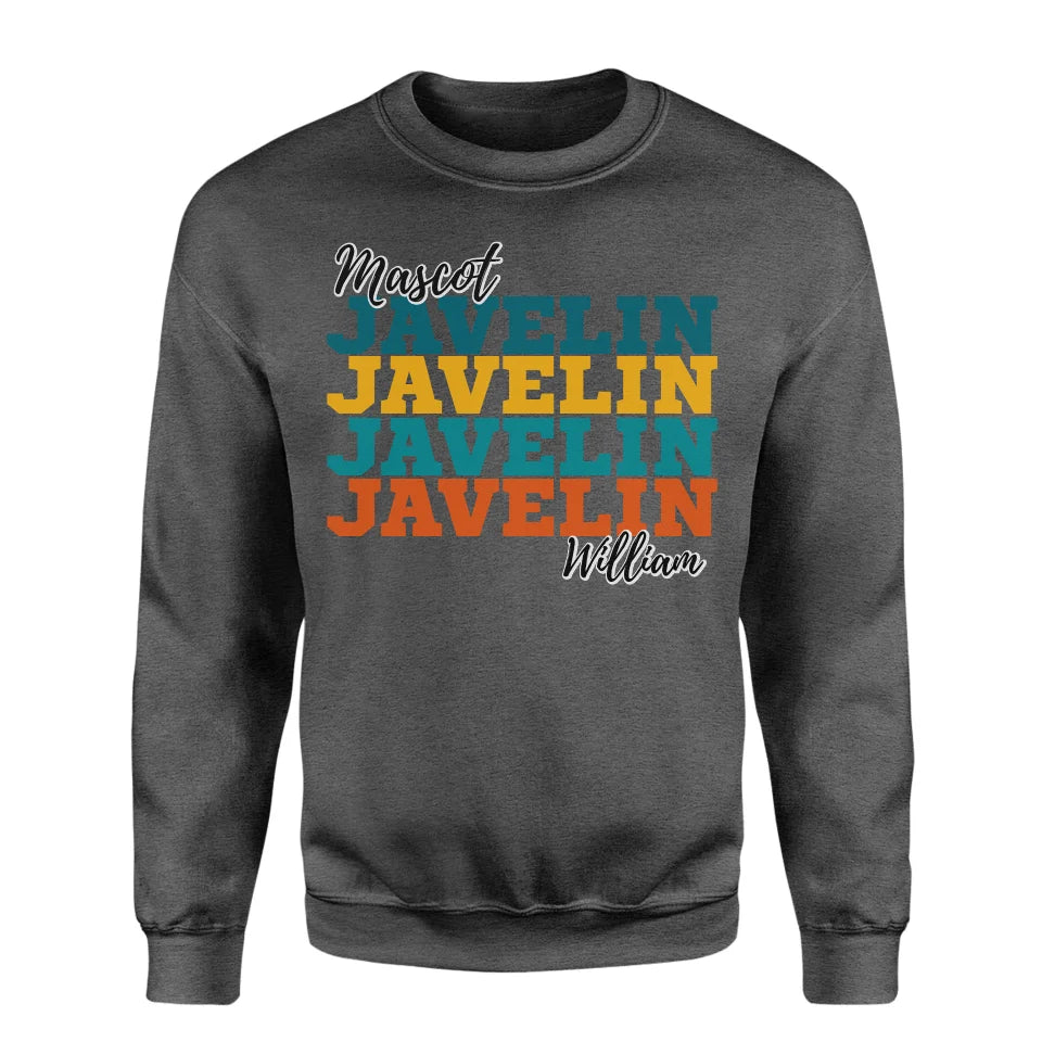 Personalized Javelin Javelin Javelin on a Sweatshirt With Mascot and Javelin Thrower Name on a Sweatshirt