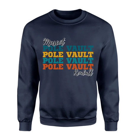 Personalized Pole Vault Pole Vault Pole Vault on a Sweatshirt With Mascot and Pole Vaulter Name on a Sweatshirt