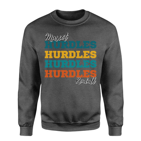 Personalized Hurdles Hurdles Hurdles on a Sweatshirt With Mascot and Hurdler Name on a Sweatshirt