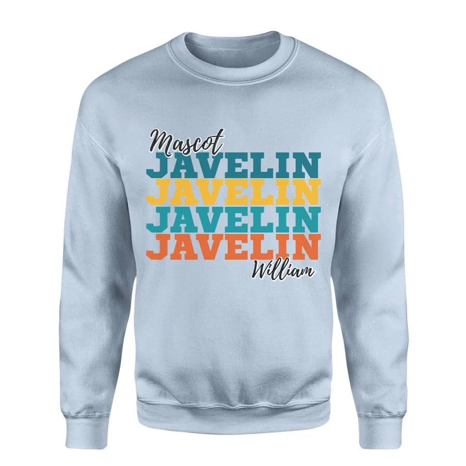 Personalized Javelin Javelin Javelin on a Sweatshirt With Mascot and Javelin Thrower Name on a Sweatshirt