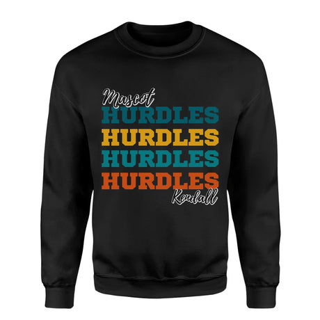 Personalized Hurdles Hurdles Hurdles on a Sweatshirt With Mascot and Hurdler Name on a Sweatshirt