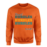 Personalized Hurdles Hurdles Hurdles on a Sweatshirt With Mascot and Hurdler Name on a Sweatshirt