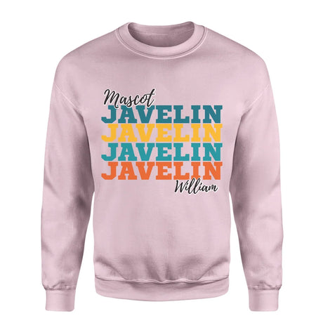 Personalized Javelin Javelin Javelin on a Sweatshirt With Mascot and Javelin Thrower Name on a Sweatshirt