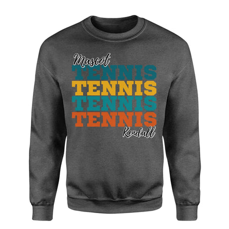 Personalized Tennis Tennis Tennis on a Sweatshirt With Mascot and Tennis Player Name on a Sweatshirt