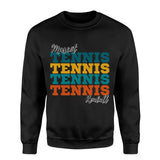 Personalized Tennis Tennis Tennis on a Sweatshirt With Mascot and Tennis Player Name on a Sweatshirt