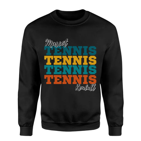 Personalized Tennis Tennis Tennis on a Sweatshirt With Mascot and Tennis Player Name on a Sweatshirt