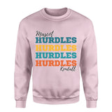 Personalized Hurdles Hurdles Hurdles on a Sweatshirt With Mascot and Hurdler Name on a Sweatshirt