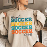 Personalized Soccer Soccer Soccer on a Sweatshirt With Mascot and Soccer Player Name on a Sweatshirt