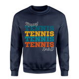 Personalized Tennis Tennis Tennis on a Sweatshirt With Mascot and Tennis Player Name on a Sweatshirt