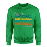 Personalized Softball Softball Softball on a Sweatshirt With Mascot and Softball Player Name on a Sweatshirt