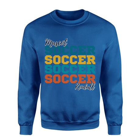 Personalized Soccer Soccer Soccer on a Sweatshirt With Mascot and Soccer Player Name on a Sweatshirt