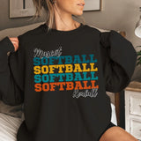 Personalized Softball Softball Softball on a Sweatshirt With Mascot and Softball Player Name on a Sweatshirt