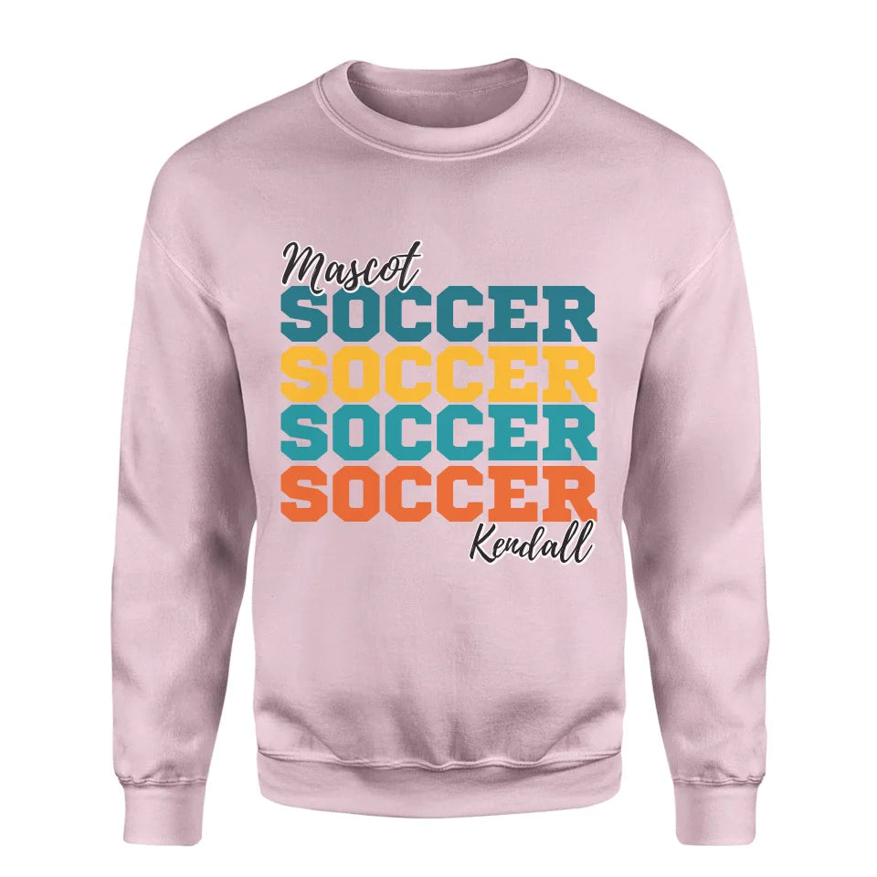 Personalized Soccer Soccer Soccer on a Sweatshirt With Mascot and Soccer Player Name on a Sweatshirt