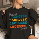 Personalized Lacrosse Lacrosse Lacrosse on a Sweatshirt With Mascot and Lacrosse Player Name on a Sweatshirt