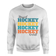 Personalized Hockey Hockey Hockey on a Sweatshirt With Mascot and Hockey Player Name on a Sweatshirt