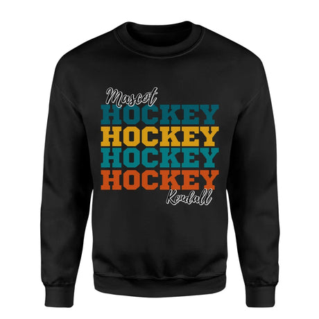 Personalized Hockey Hockey Hockey on a Sweatshirt With Mascot and Hockey Player Name on a Sweatshirt