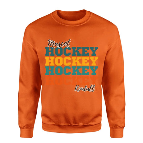 Personalized Hockey Hockey Hockey on a Sweatshirt With Mascot and Hockey Player Name on a Sweatshirt