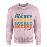 Personalized Hockey Hockey Hockey on a Sweatshirt With Mascot and Hockey Player Name on a Sweatshirt