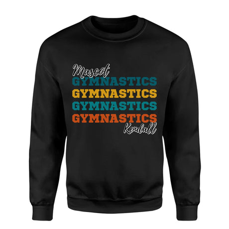 Personalized Gymnastics Gymnastics Gymnastics on a Sweatshirt With Mascot and Gymnast Name on a Sweatshirt