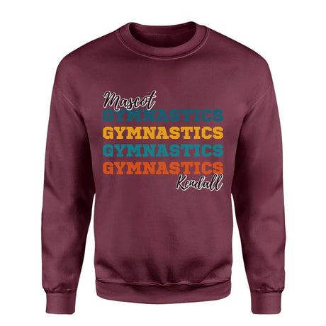 Personalized Gymnastics Gymnastics Gymnastics on a Sweatshirt With Mascot and Gymnast Name on a Sweatshirt