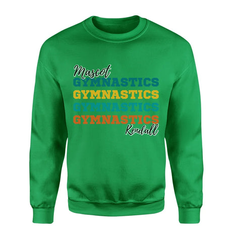 Personalized Gymnastics Gymnastics Gymnastics on a Sweatshirt With Mascot and Gymnast Name on a Sweatshirt