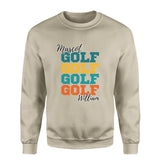 Personalized Golf Golf Golf on a Sweatshirt With Mascot and Golfer Name on a Sweatshirt