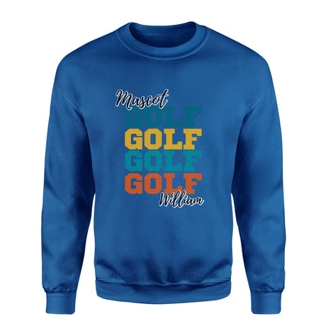 Personalized Golf Golf Golf on a Sweatshirt With Mascot and Golfer Name on a Sweatshirt