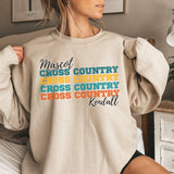 Personalized Cross Country Cross Country Cross Country on a Sweatshirt With Mascot and Cross Country Runner Name on a Sweatshirt