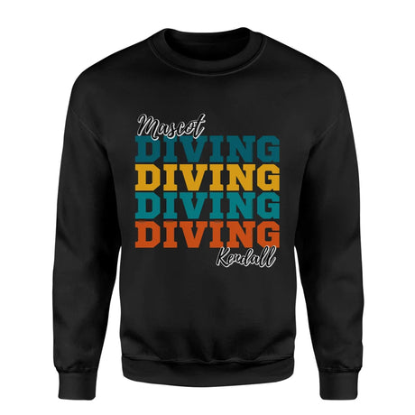 Personalized Diving Diving Diving on a Sweatshirt With Mascot and Diver Name on a Sweatshirt