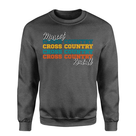 Personalized Cross Country Cross Country Cross Country on a Sweatshirt With Mascot and Cross Country Runner Name on a Sweatshirt