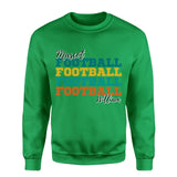 Personalized Football Football Football on a Sweatshirt With Mascot and Football Player Name on a Sweatshirt