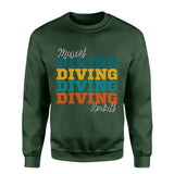 Personalized Diving Diving Diving on a Sweatshirt With Mascot and Diver Name on a Sweatshirt