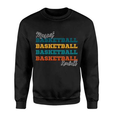 Personalized Basketball Basketball Basketball on a Sweatshirt With Mascot and Basketball Player Name on a Sweatshirt