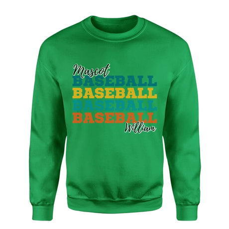 Personalized Baseball Baseball Baseball on a Sweatshirt With Mascot and Baseball Player Name on a Sweatshirt