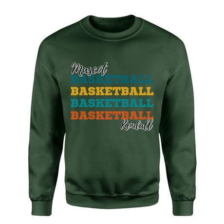 Personalized Basketball Basketball Basketball on a Sweatshirt With Mascot and Basketball Player Name on a Sweatshirt