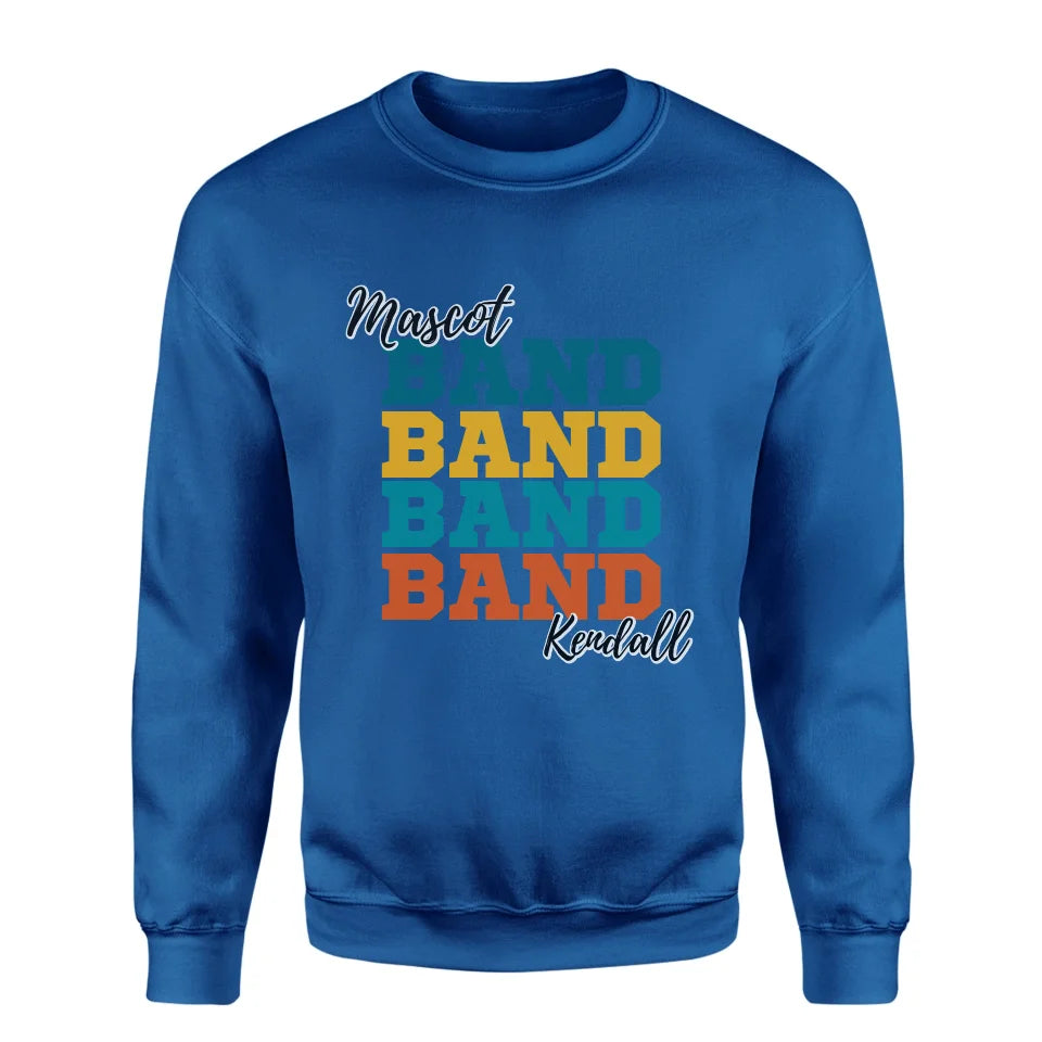 Personalized Band Band Band on a Sweatshirt With Mascot and Musician Name on a Sweatshirt