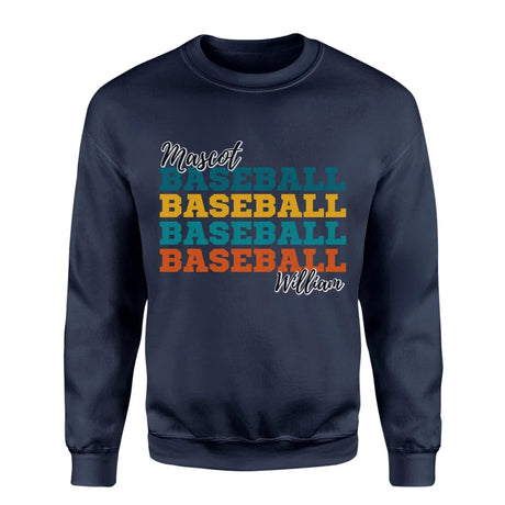 Personalized Baseball Baseball Baseball on a Sweatshirt With Mascot and Baseball Player Name on a Sweatshirt