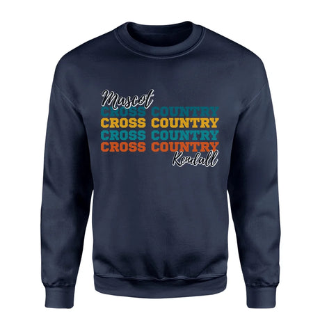 Personalized Cross Country Cross Country Cross Country on a Sweatshirt With Mascot and Cross Country Runner Name on a Sweatshirt