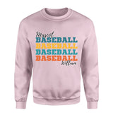 Personalized Baseball Baseball Baseball on a Sweatshirt With Mascot and Baseball Player Name on a Sweatshirt