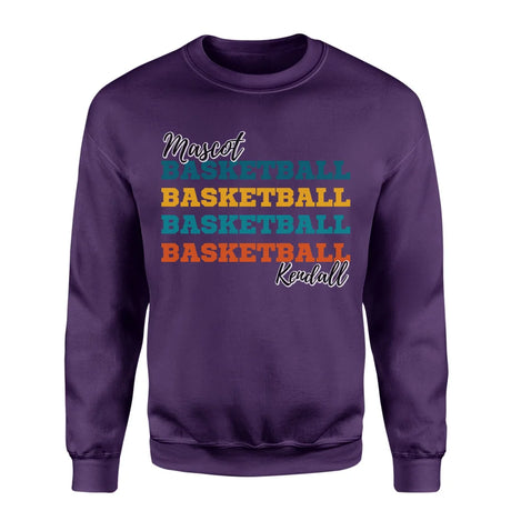 Personalized Basketball Basketball Basketball on a Sweatshirt With Mascot and Basketball Player Name on a Sweatshirt