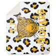 Personalized Cheer Jaguar Fleece Sherpa Blanket