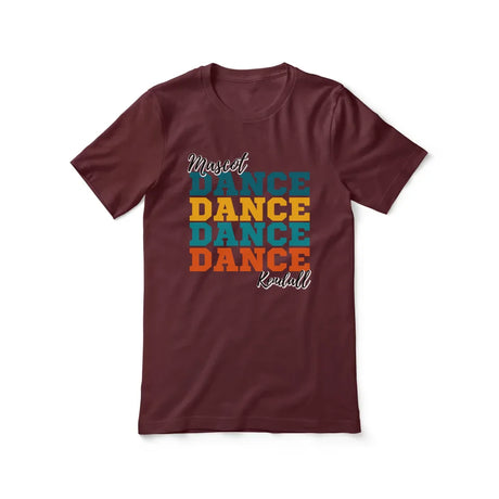 Personalized Dance Dance Dance Shirt With Mascot and Dancer Name on a Unisex T-Shirt