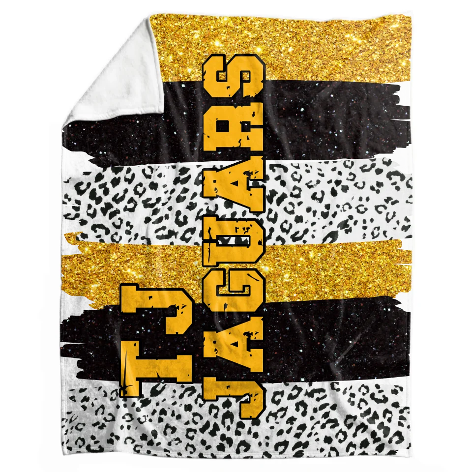 Personalized Cheer Glitter Print Velveteen Plush Blanket