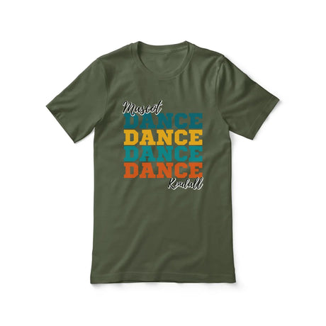 Personalized Dance Dance Dance Shirt With Mascot and Dancer Name on a Unisex T-Shirt