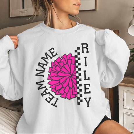 Personalized Cheer on a Sweatshirt With Team and Cheerleader Name on a Sweatshirt