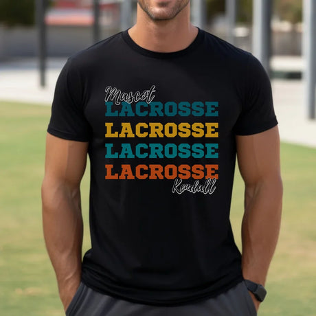 Personalized Lacrosse Lacrosse Lacrosse Shirt With Mascot and Lacrosse Player Name on a Unisex T-Shirt