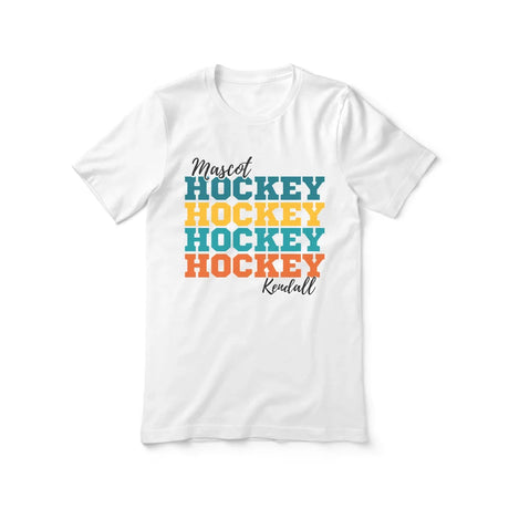 Personalized Hockey Hockey Hockey Shirt With Mascot and Hockey Player Name on a Unisex T-Shirt