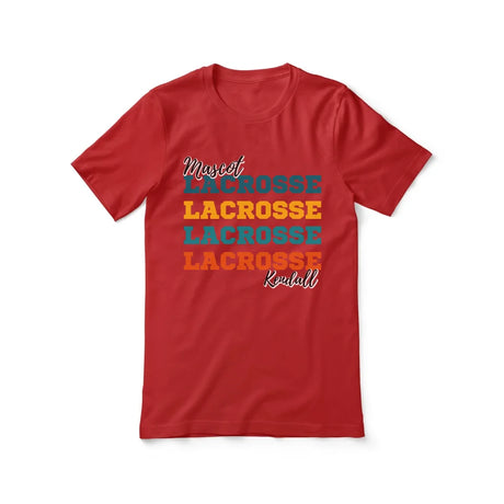 Personalized Lacrosse Lacrosse Lacrosse Shirt With Mascot and Lacrosse Player Name on a Unisex T-Shirt