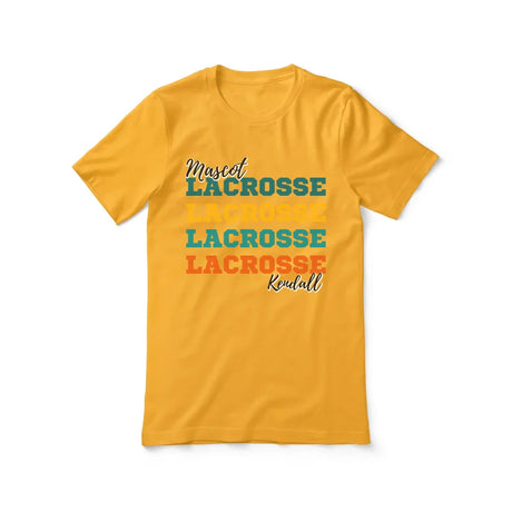 Personalized Lacrosse Lacrosse Lacrosse Shirt With Mascot and Lacrosse Player Name on a Unisex T-Shirt